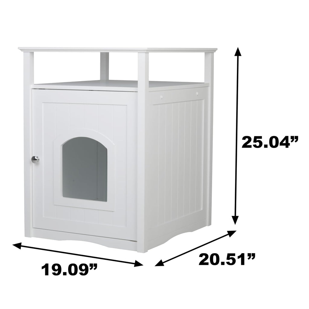 Glossy White Cat Litter Box Cover R6298