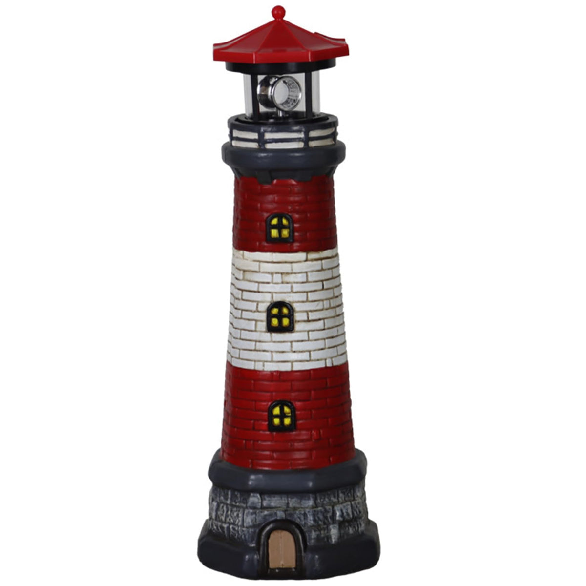 Solar Lighthouse with Rotating LED Lights Waterproof Lighthouse Statue A930