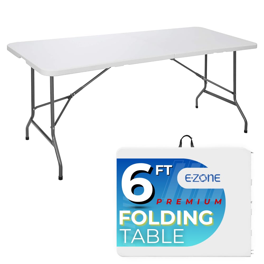 6 Ft White Portable Folding Plastic Dining Table G9470