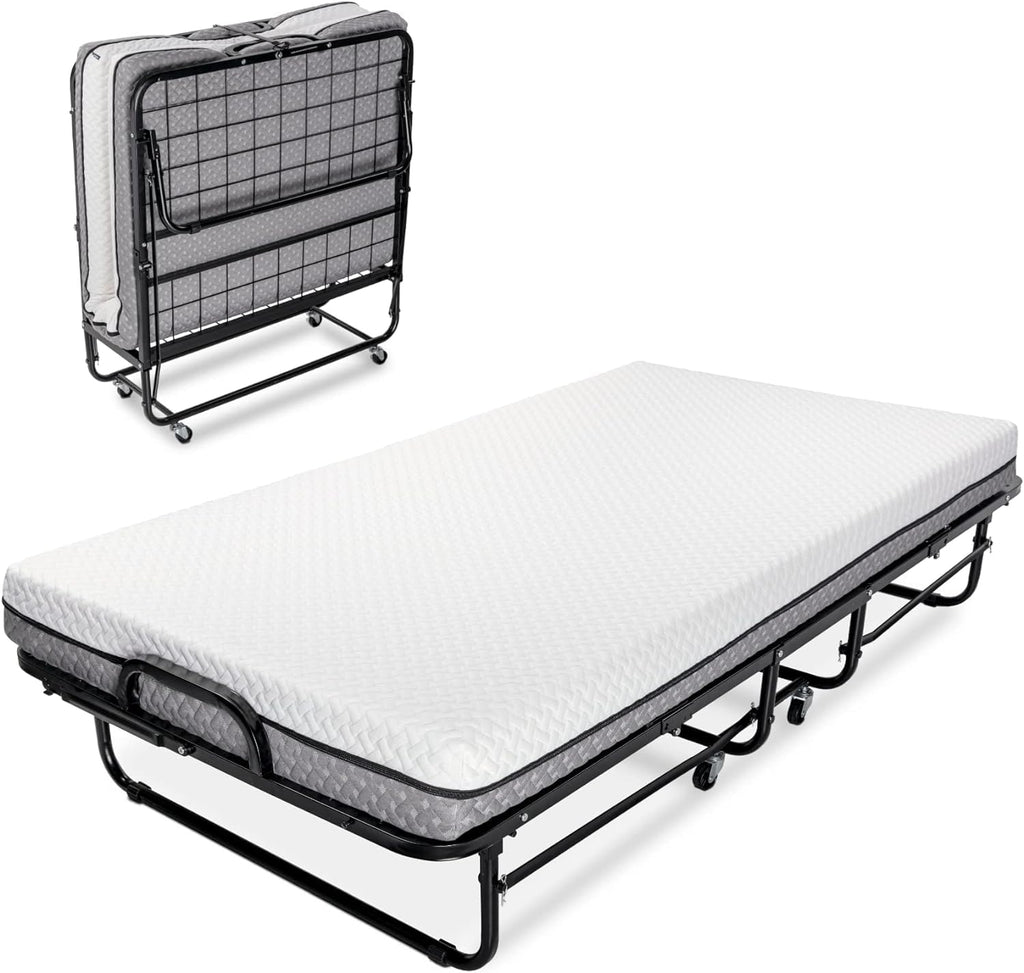 Twin Size Folding Bed with Memory Foam Mattress B470