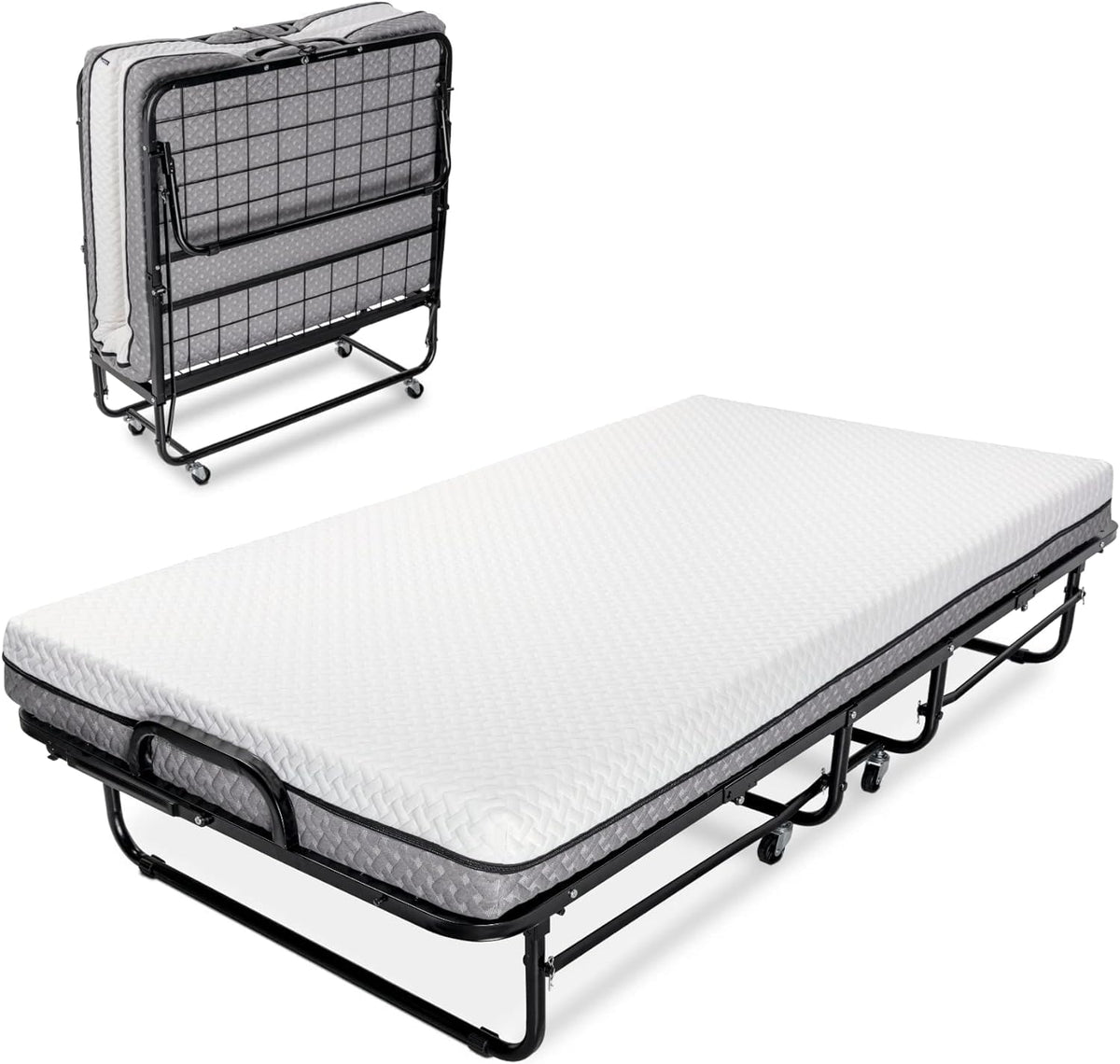 Twin Size Folding Bed with Memory Foam Mattress B470