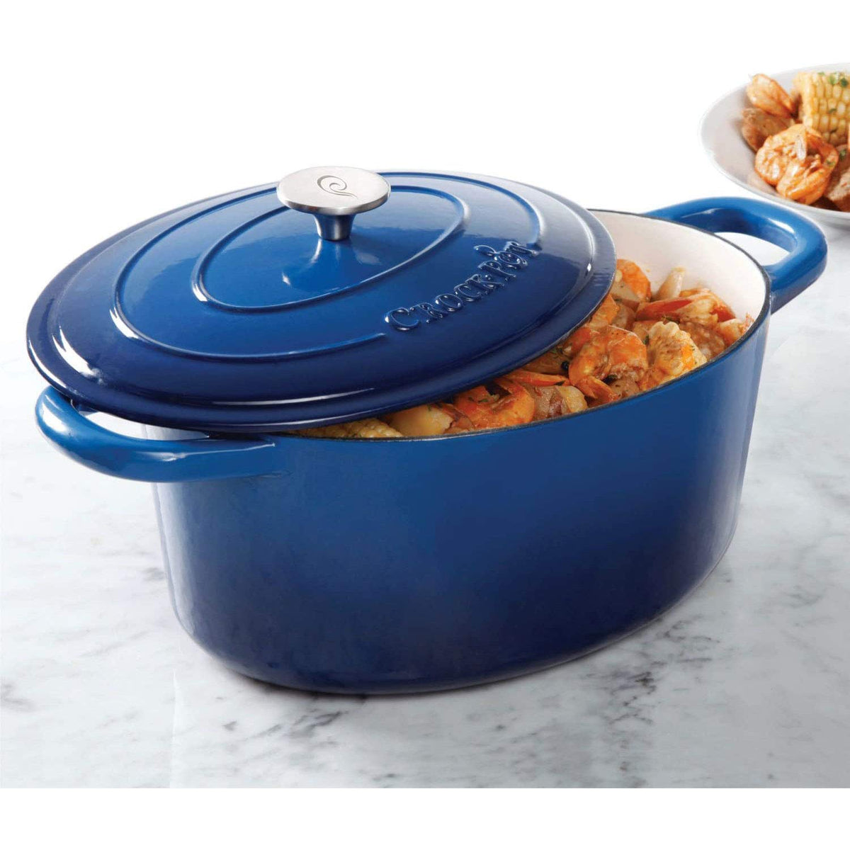 7-Quart Oval Enameled Cast Iron Dutch Oven with Lid U38316
