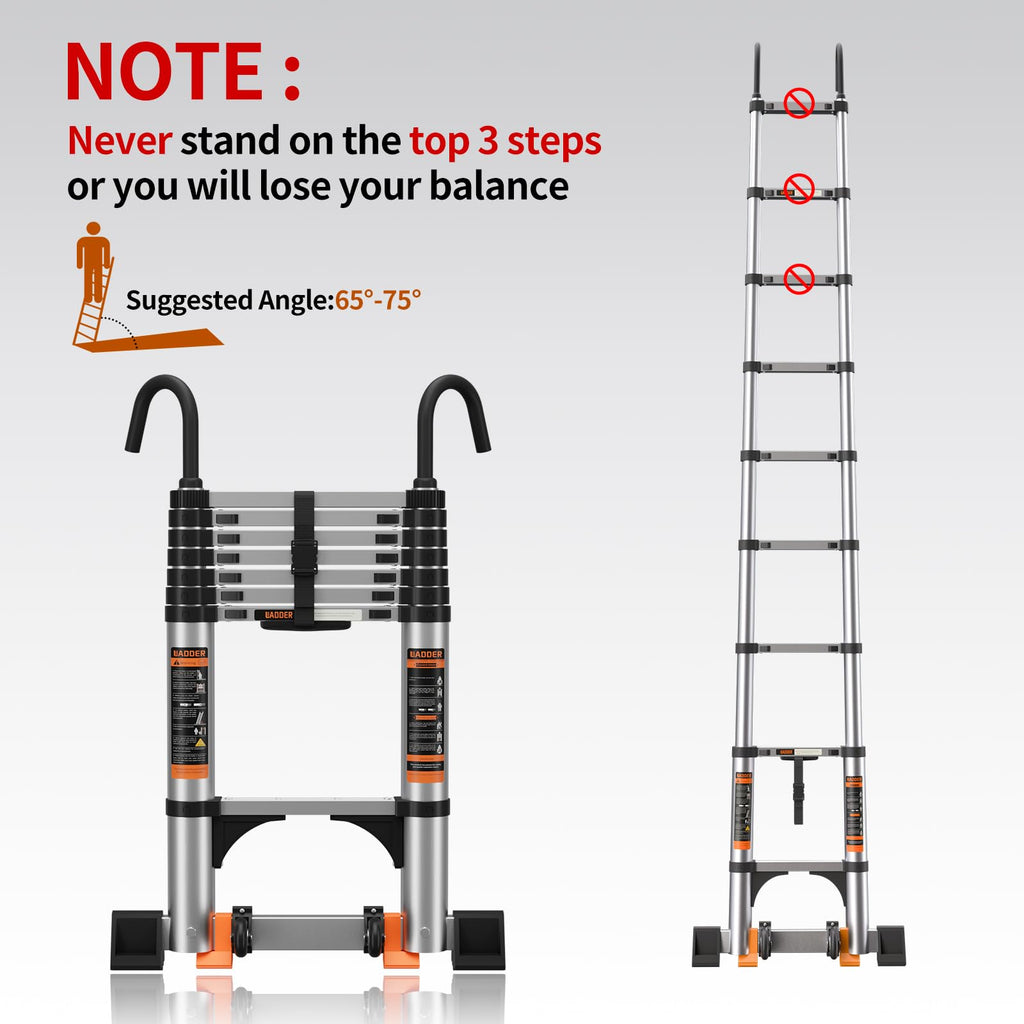 19.5FT Aluminum Telescoping Ladder 330lbs O642
