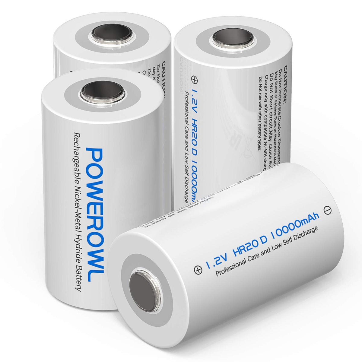 Rechargeable D Batteries 10000mah NiMH 4 Count B457