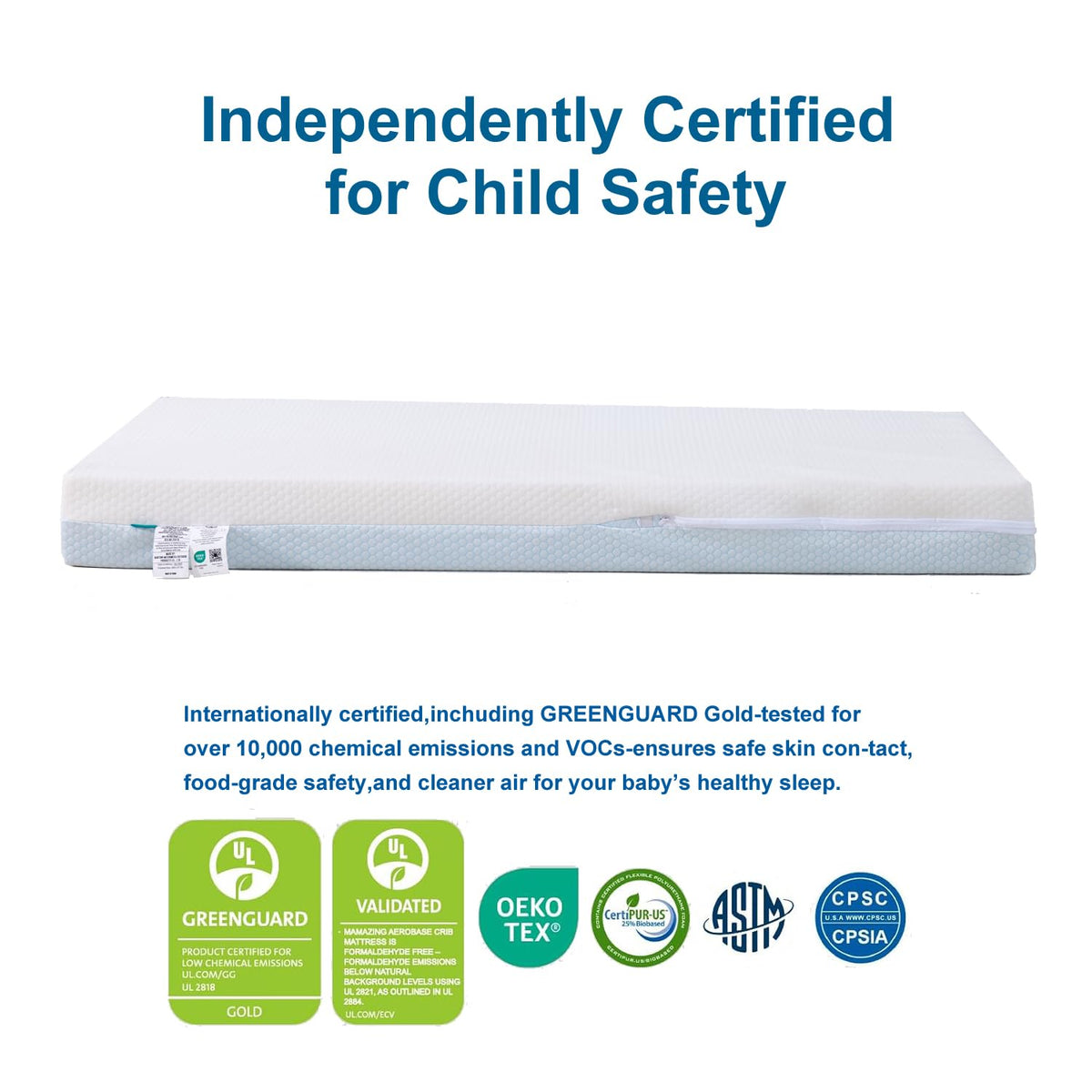 Mini Crib Mattress Dual-Sided Foam with Washable Cover P50872