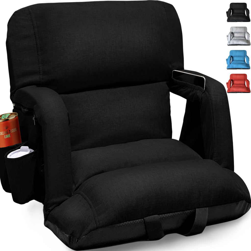 Black Wide Stadium Seats with Back Support X142651