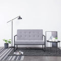 Light Gray 2-Seater Fabric Loveseat Sofa with Armrests X749336