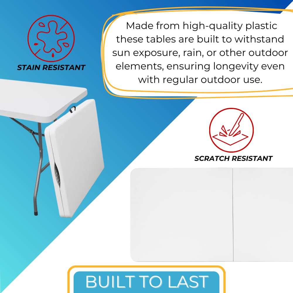 6 Ft White Portable Folding Plastic Dining Table G9470
