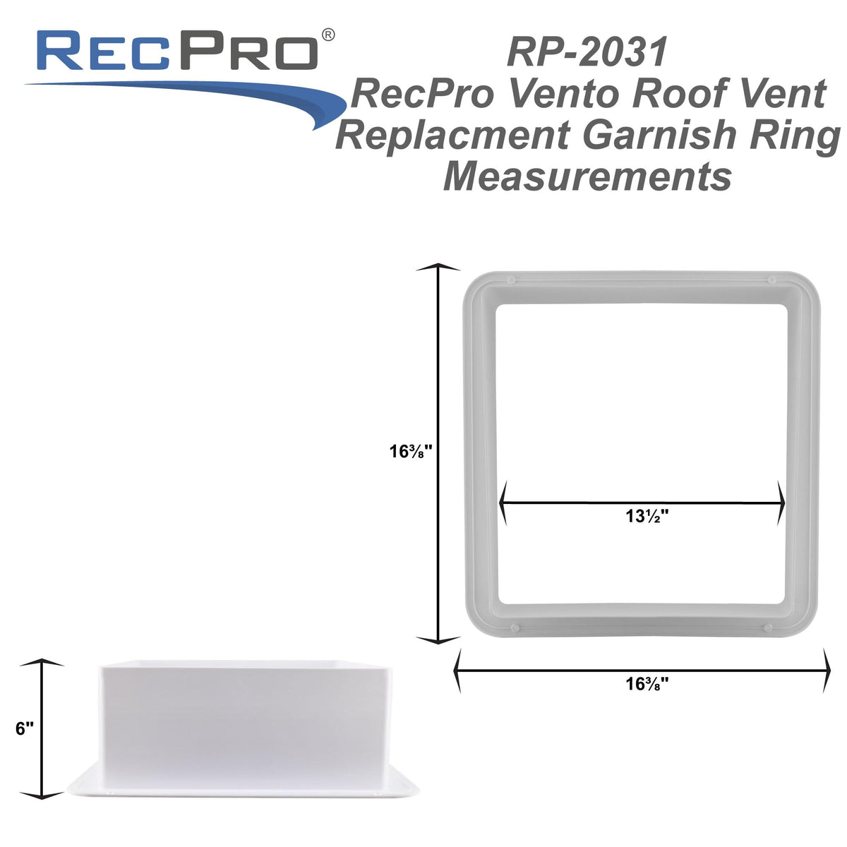 6" Garnish Ring Roof Vent Replacement M297