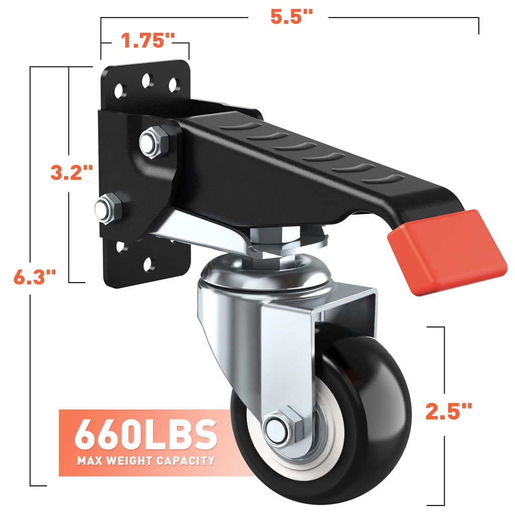 Workbench Casters kit 660 Lbs Retractable 4 Pack Y243455