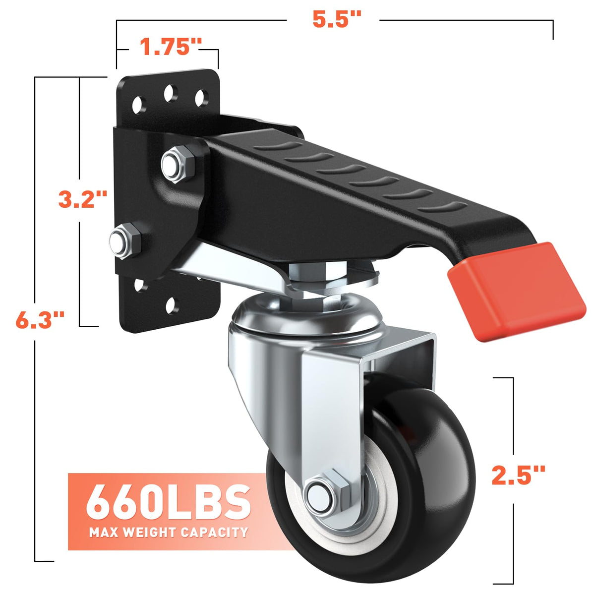 Workbench Casters kit 660 Lbs Retractable 4 Pack Y243455