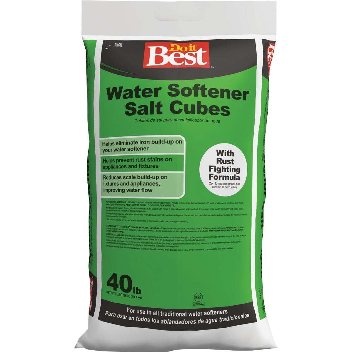 40 Lb. Water Softener Salt Cubes with Rust Remover L382311