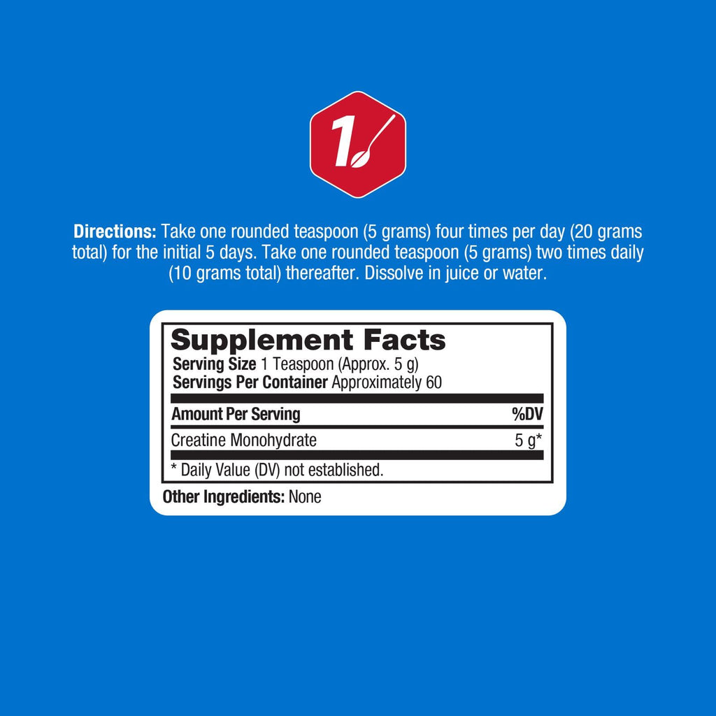 Creatine Monohydrate Powder 5g 300g 60 Servings A876872