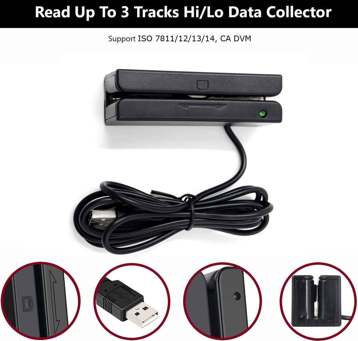 USB Magnetic Stripe 3-Track POS Credit Card Reader Q390320