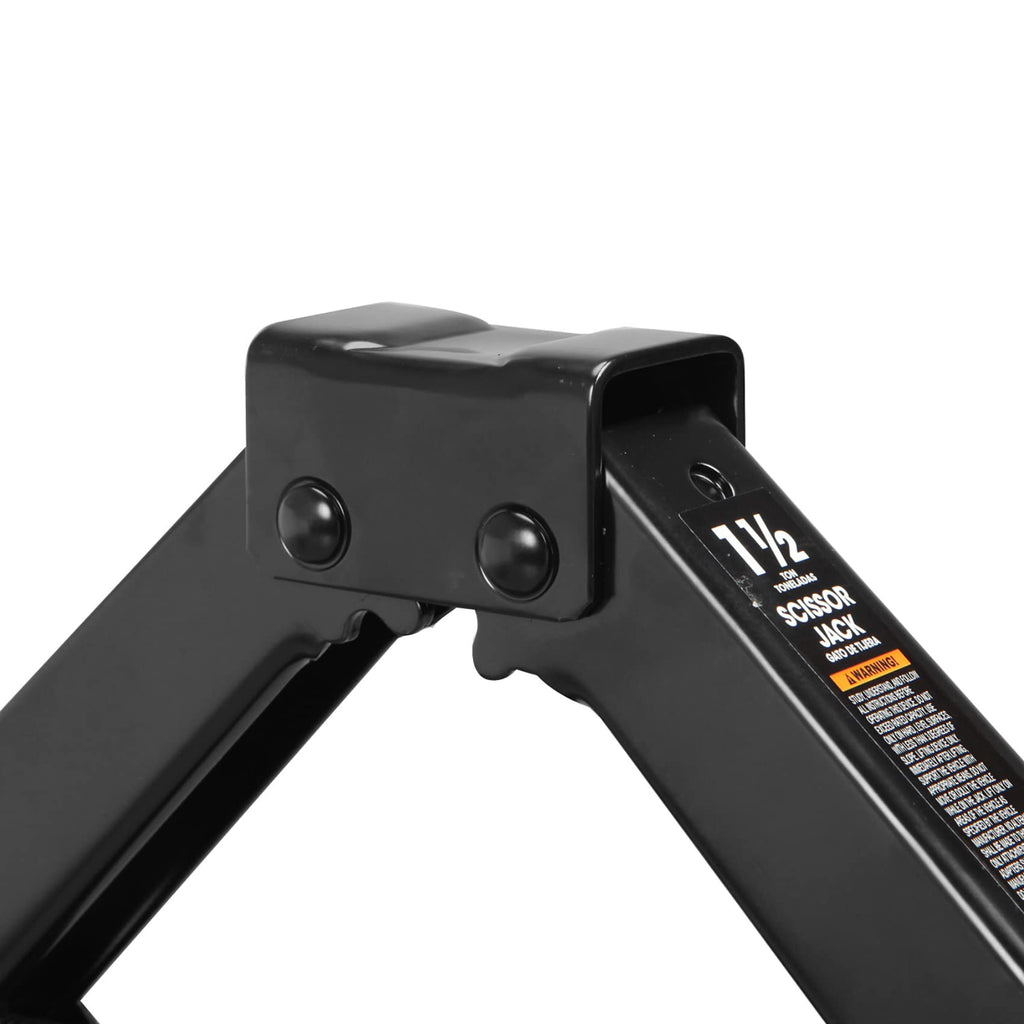 Steel Scissor Lift Jack Car Kit, 1.5 Ton Capacity, Black B357317