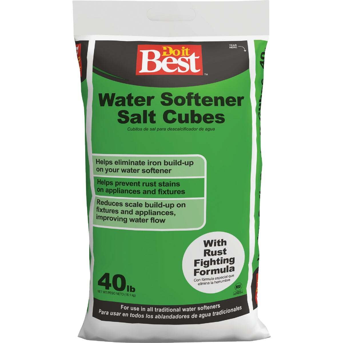 40 Lb. Water Softener Salt Cubes with Rust Remover L382311