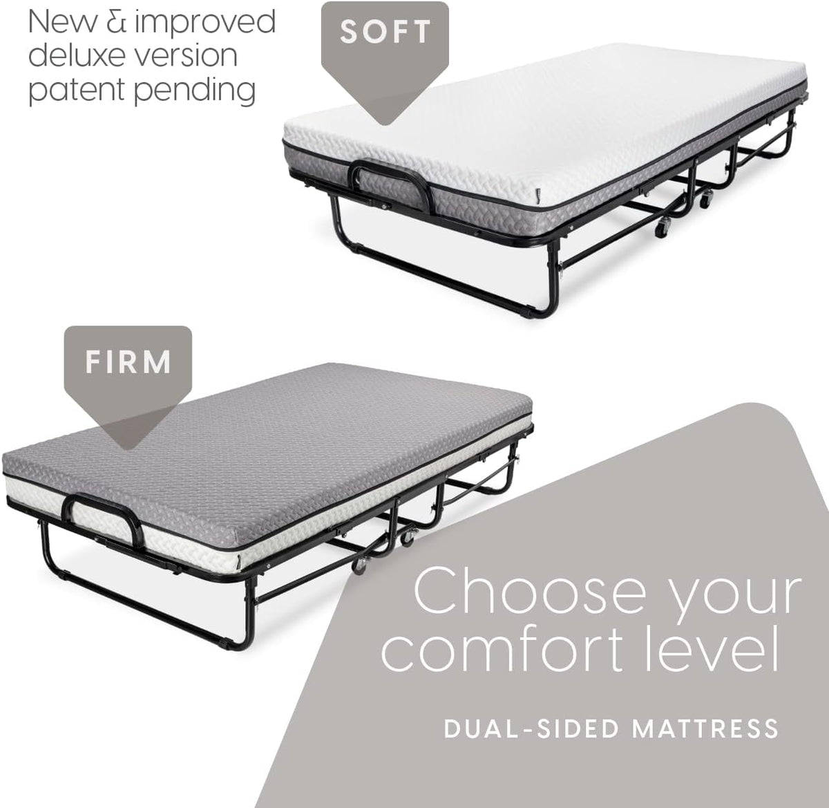 Twin Size Folding Bed with Memory Foam Mattress B470