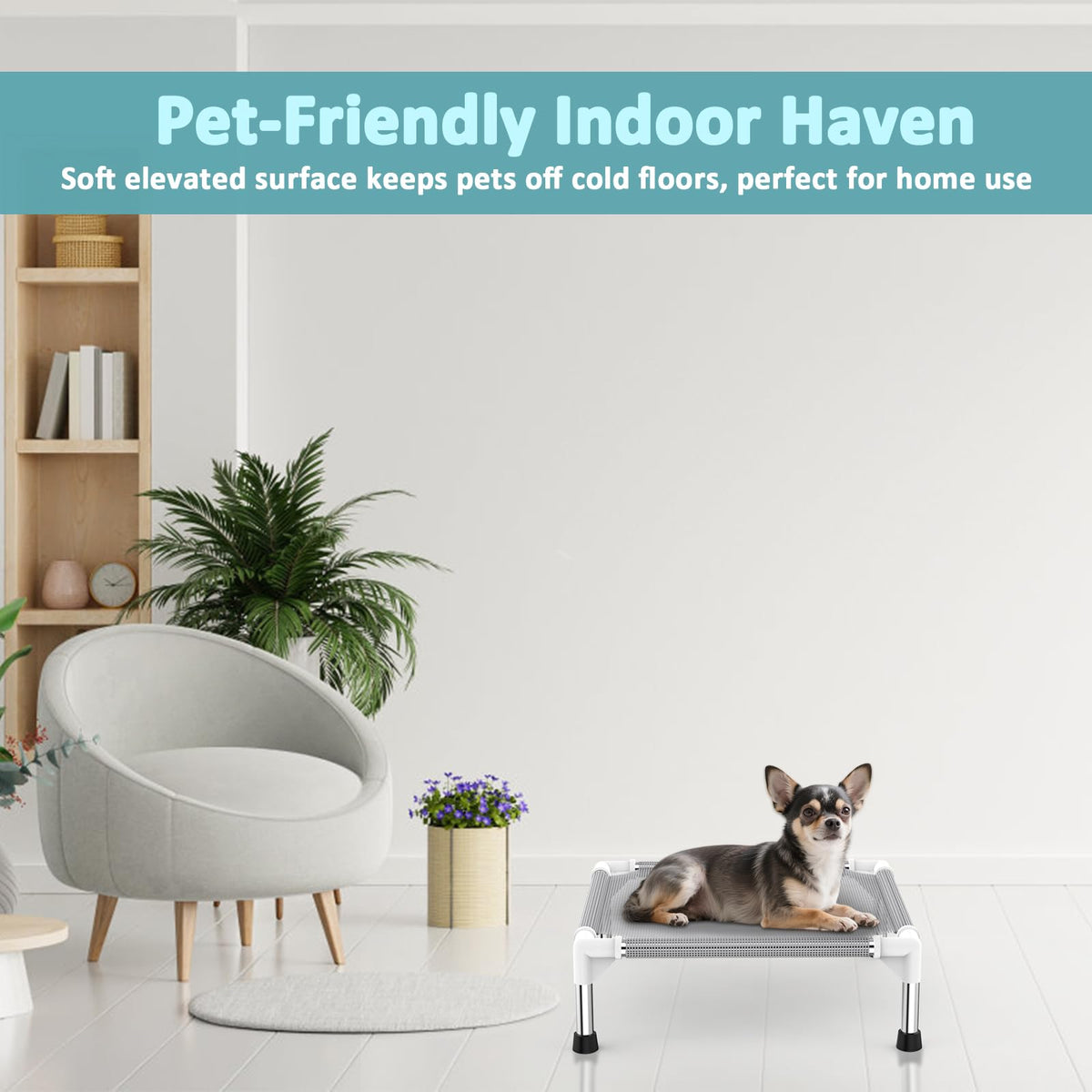 Lightweight Elevated Dog Bed with Cooling Fabric J608308
