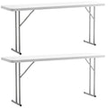 White Plastic Folding Table Set of 2 Z44521