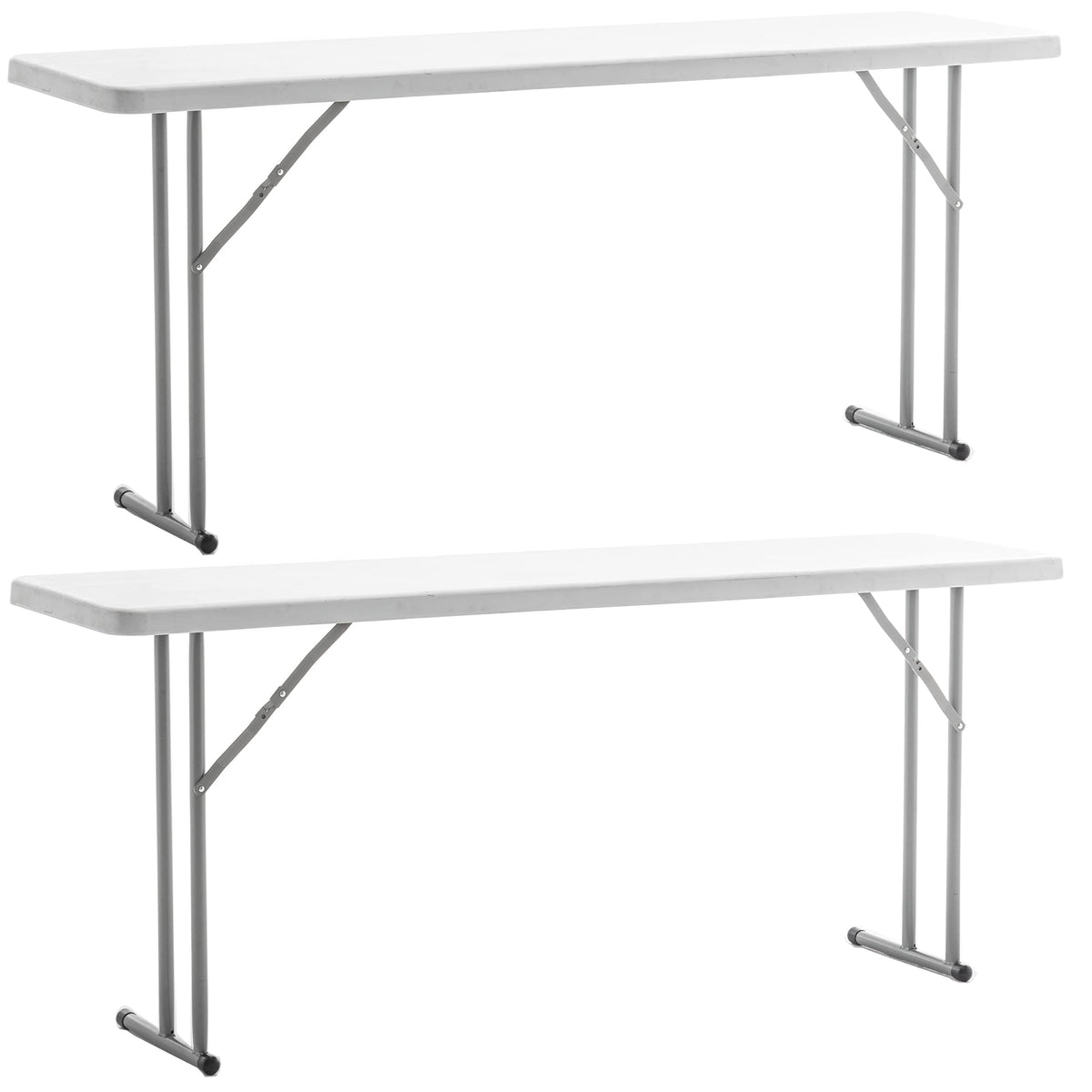 White Plastic Folding Table Set of 2 Z44521