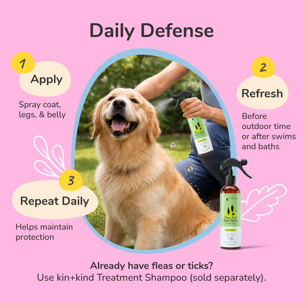 Lemongrass Flea & Tick Repel Coat Spray for Dogs & Cats 12 fl oz D24698