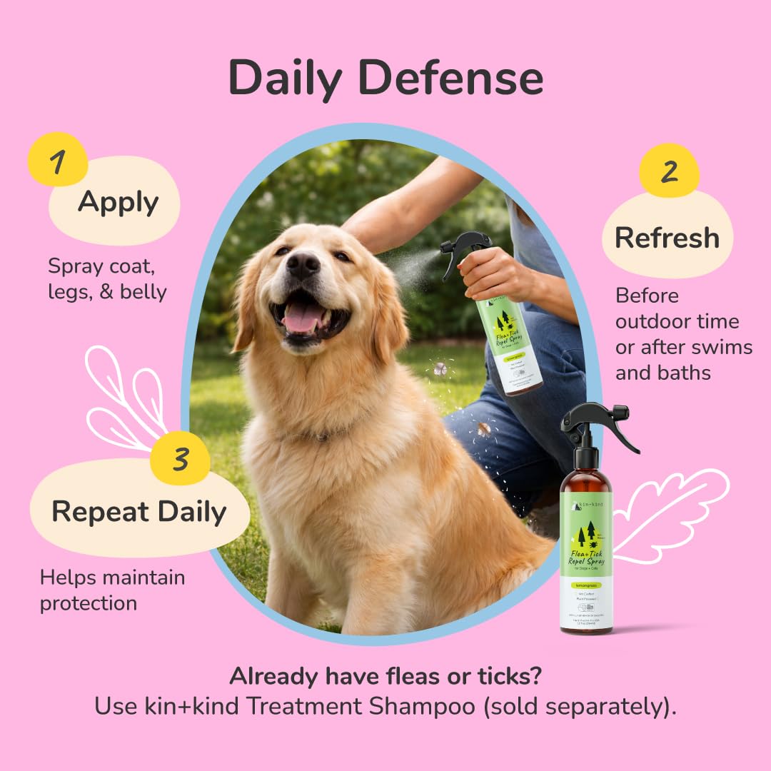 Lemongrass Flea & Tick Repel Coat Spray for Dogs & Cats 12 fl oz D24698