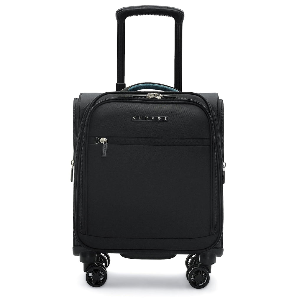 14 inch Black Softside Underseat Carry On Luggage with Wheels M81054