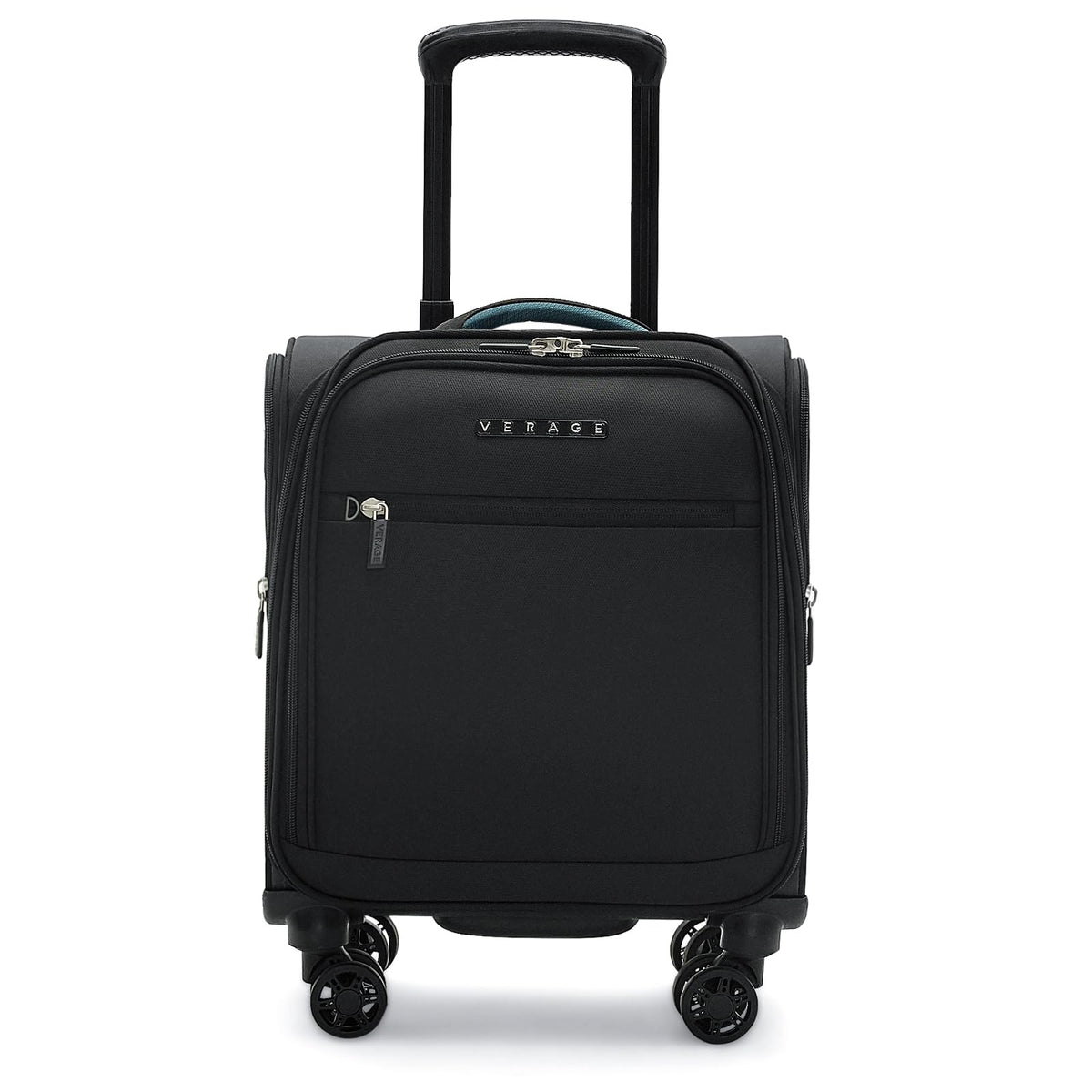 14 inch Black Softside Underseat Carry On Luggage with Wheels M81054