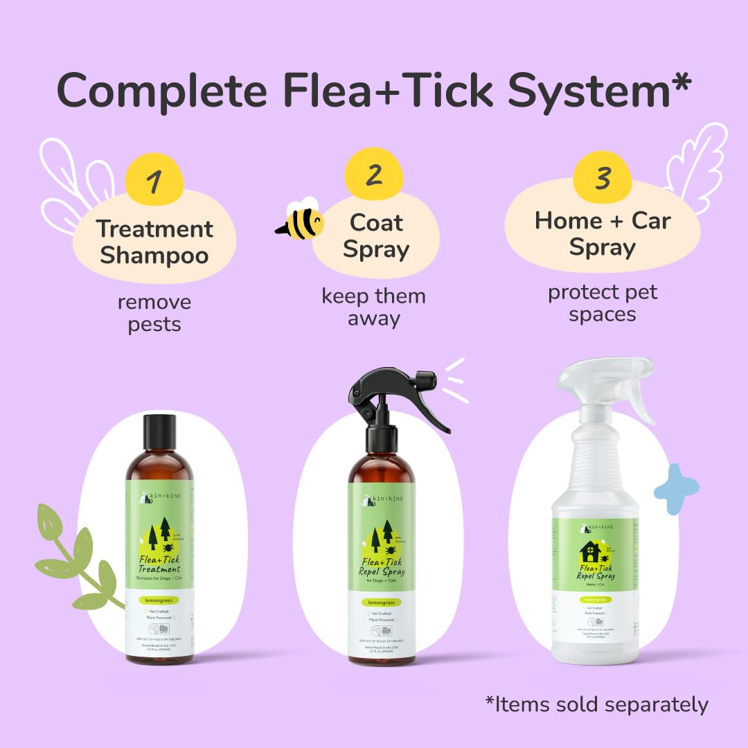 Lemongrass Flea & Tick Repel Coat Spray for Dogs & Cats 12 fl oz D24698