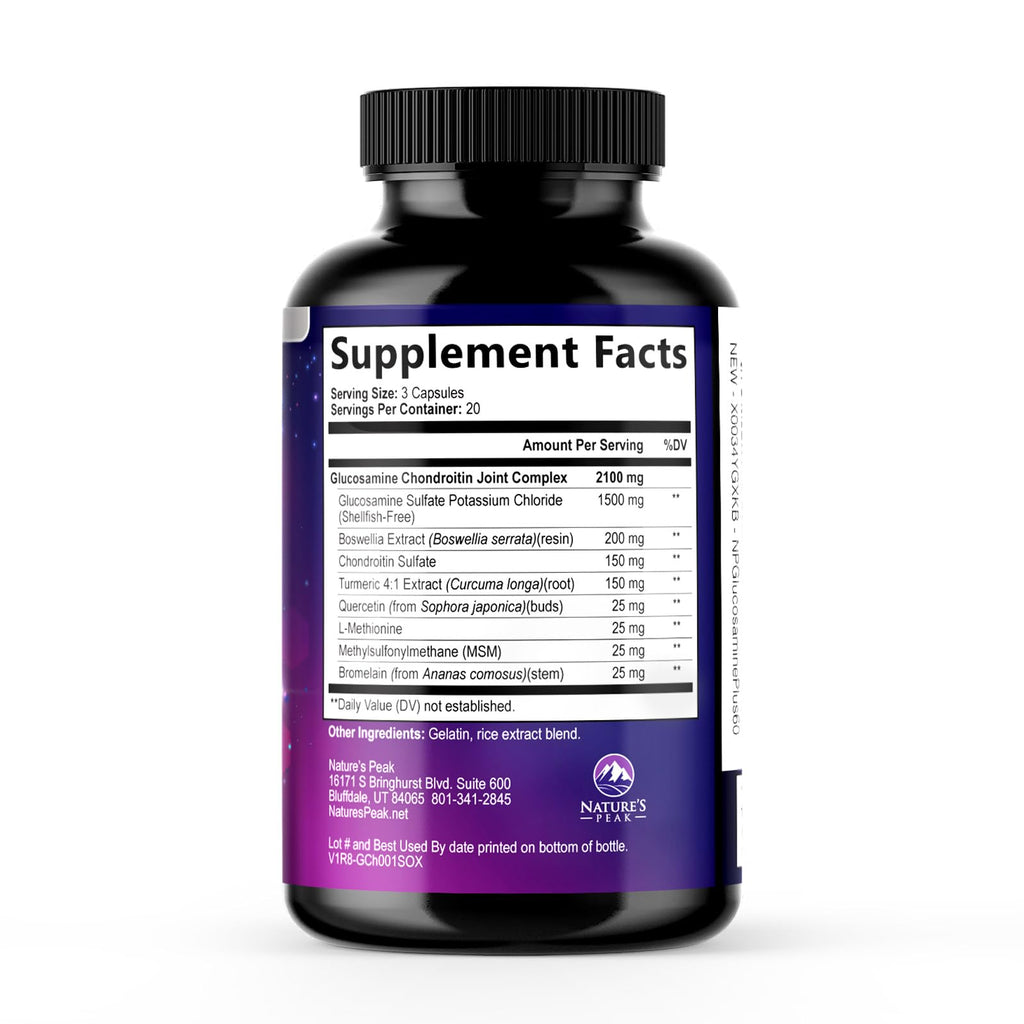 Glucosamine Chondroitin MSM Turmeric Boswellia 60 Capsules V356716