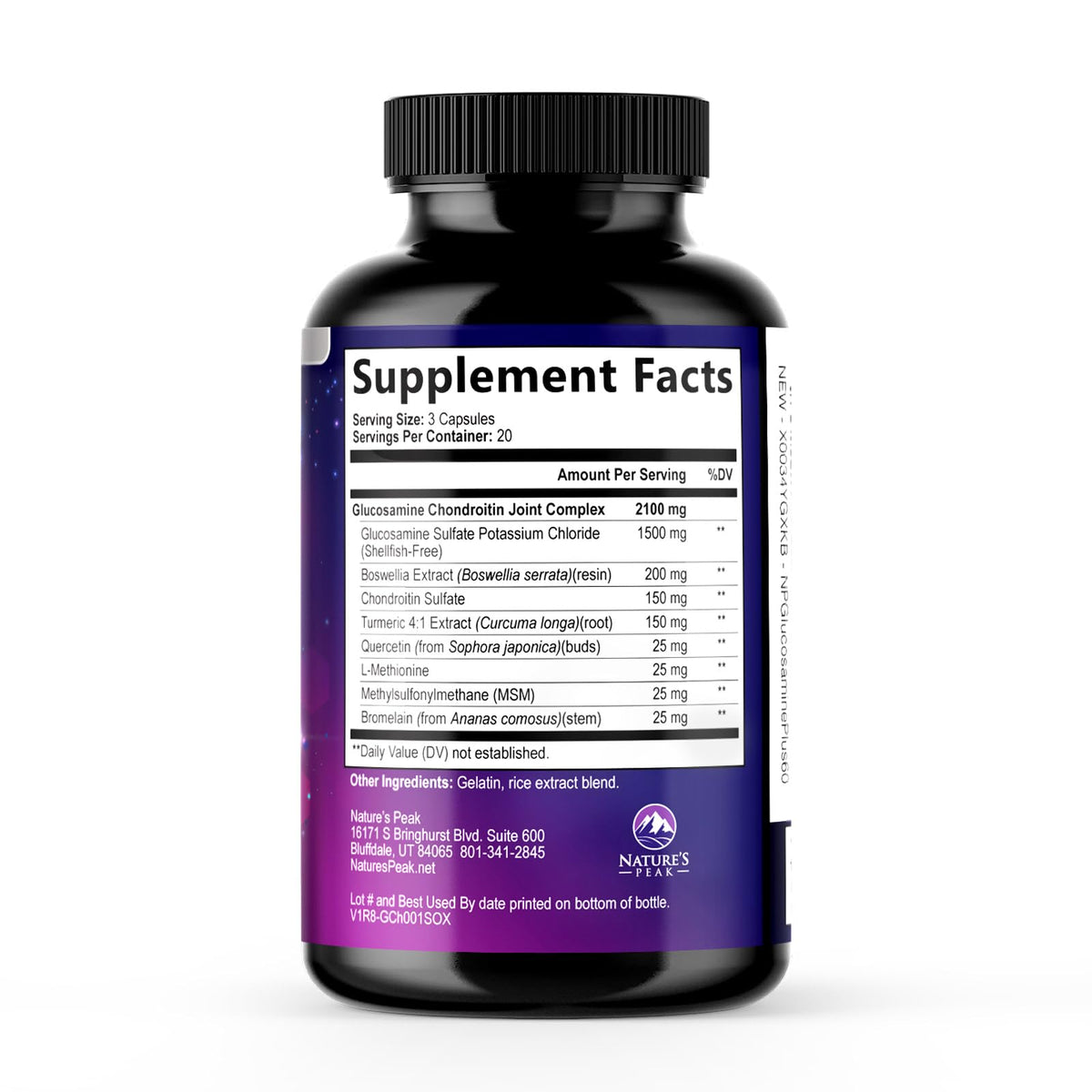Glucosamine Chondroitin MSM Turmeric Boswellia 60 Capsules V356716