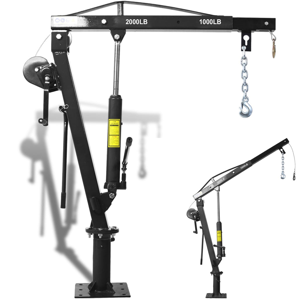 2000 lbs Folding Truck Crane with Hydraulic Winch R3073