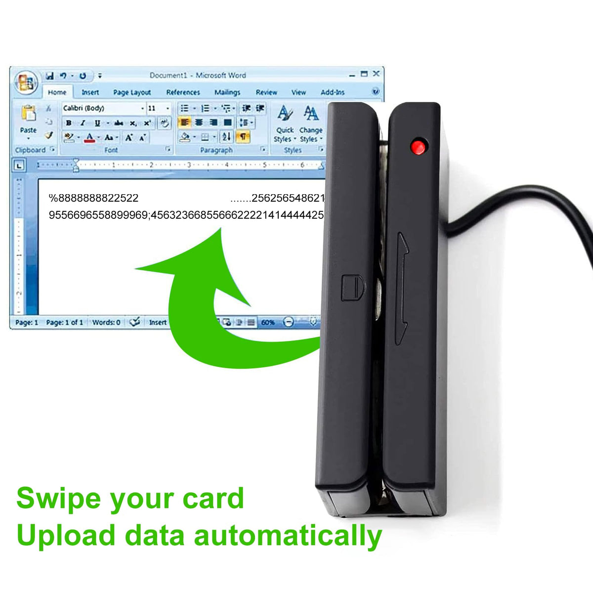 USB Magnetic Stripe 3-Track POS Credit Card Reader Q390320