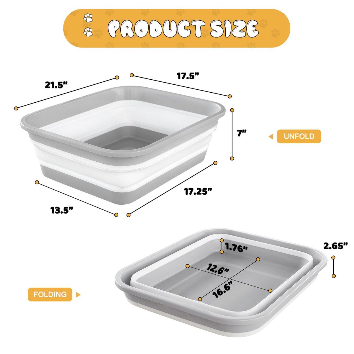 Collapsible Open Cat Litter Box V4723