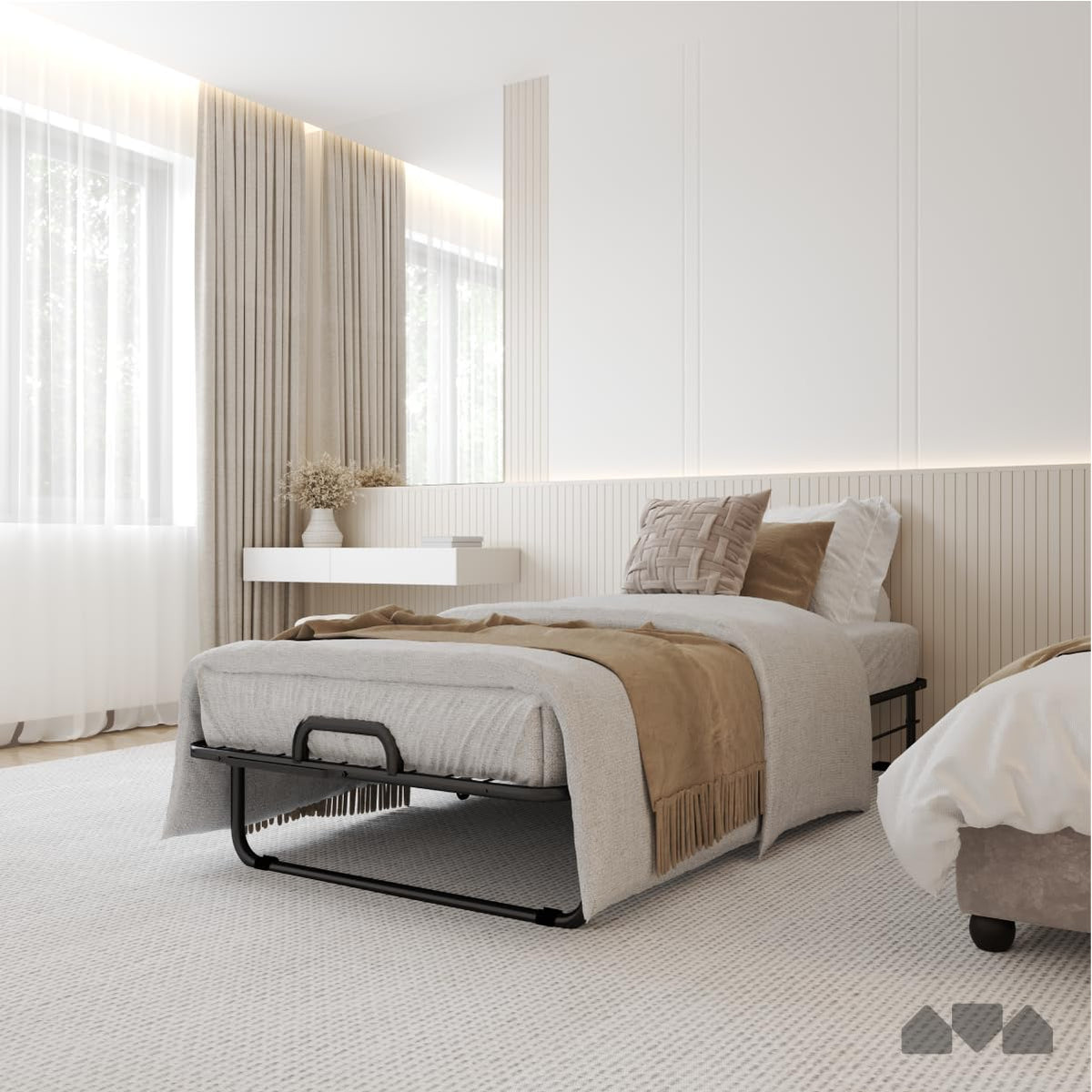Twin Size Folding Bed with Memory Foam Mattress B470