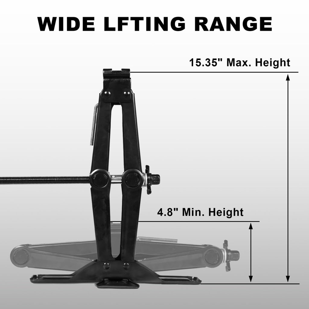 Steel 1.5 Ton Scissor Jack with Ratchet Wrench T940428