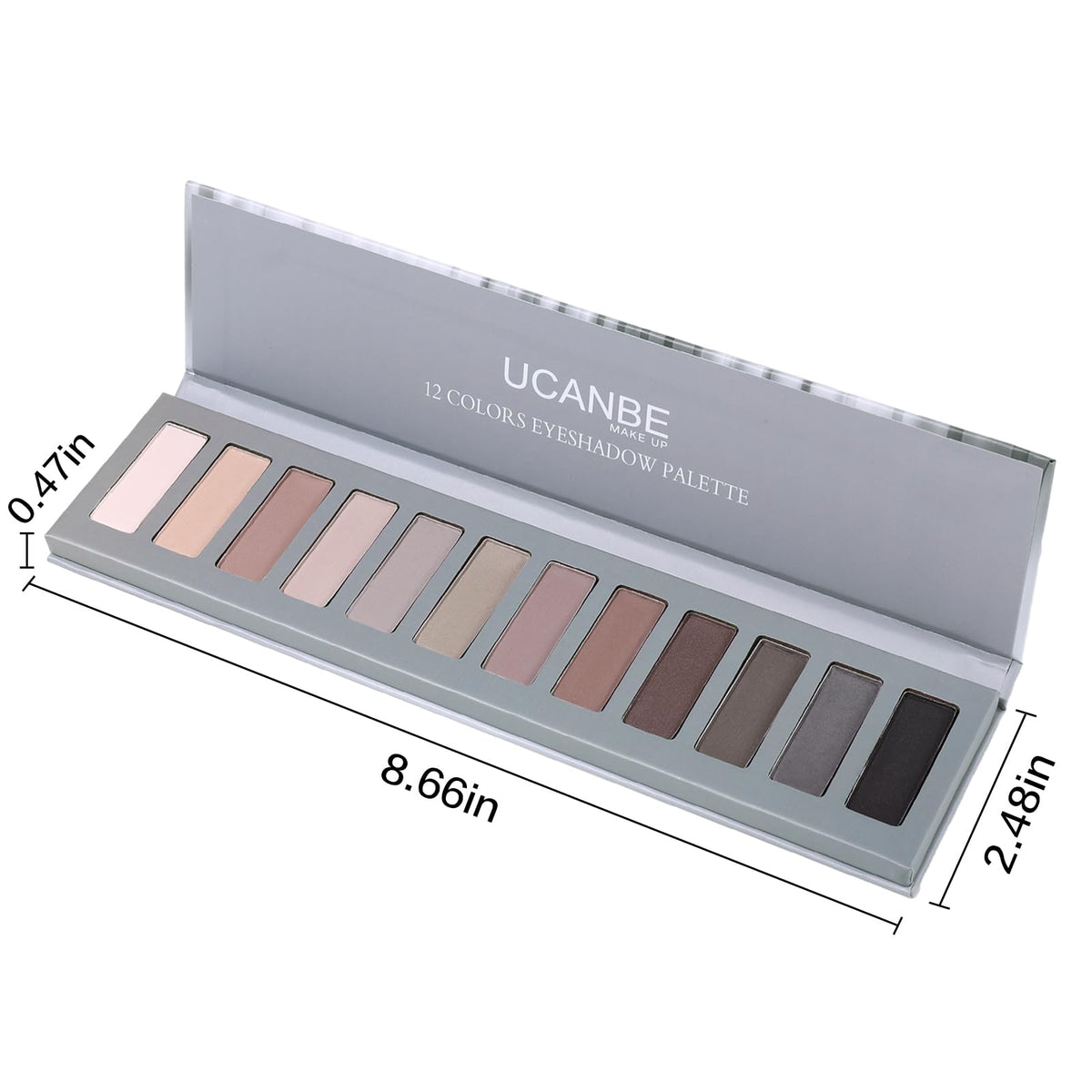12 Color Neutral Matte Shimmer Eyeshadow Palette with Brush Y738