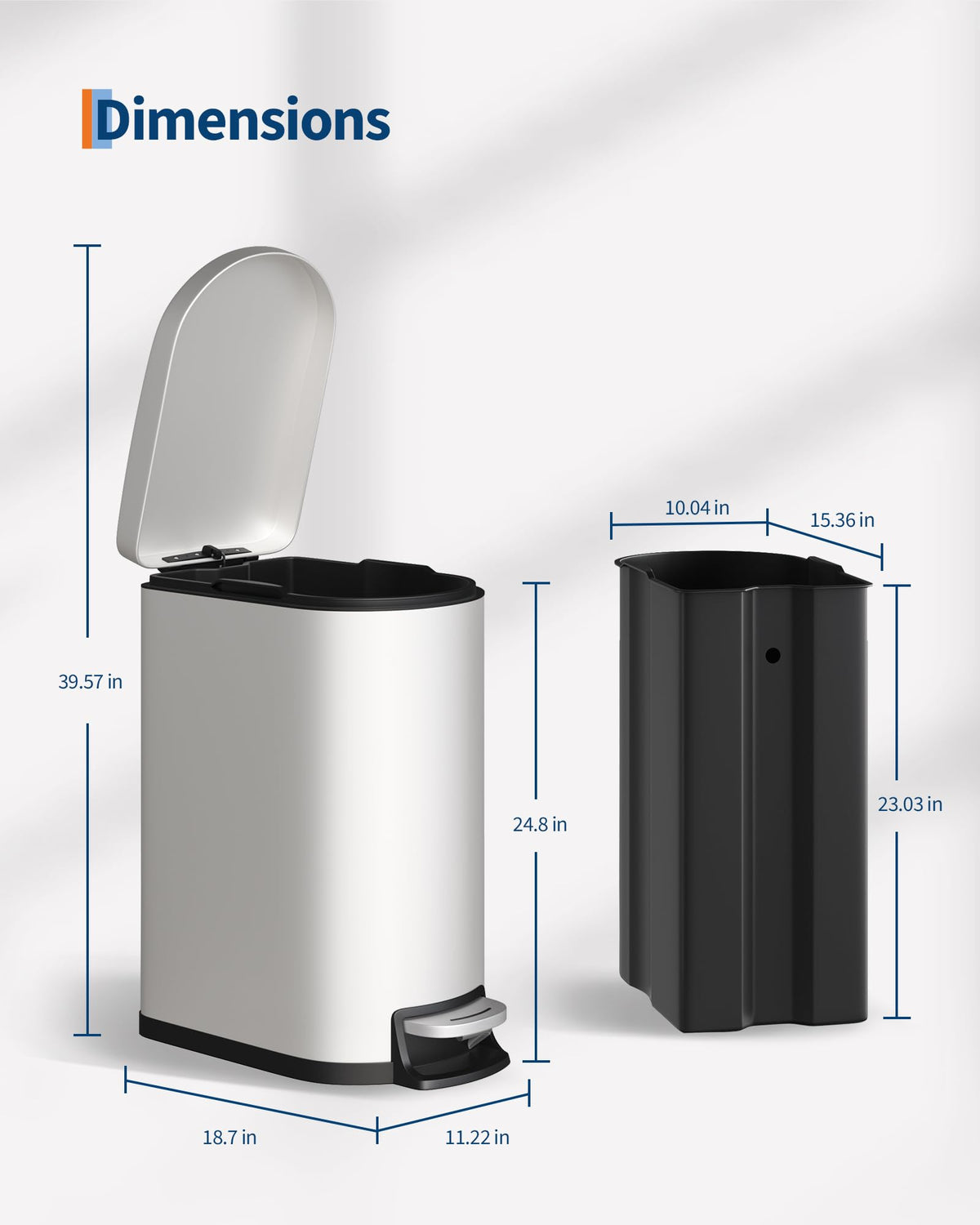 13.2 Gallon Stainless Steel Kitchen Trash Can O811