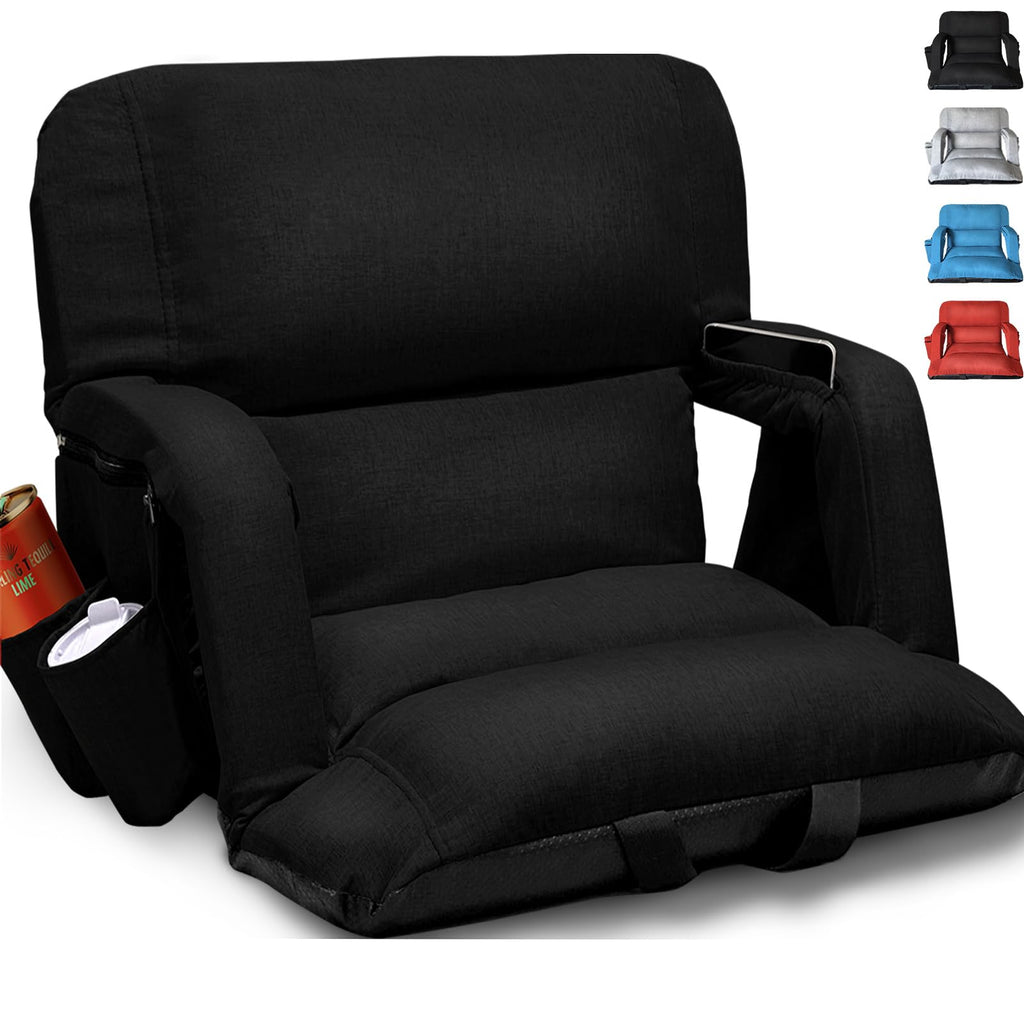 Black Wide Stadium Seats with Back Support X142651