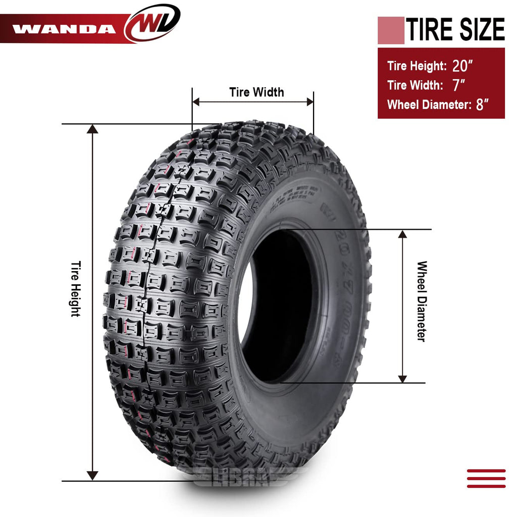 Set 2 ATV Tires 20x7-8 4PR C9086