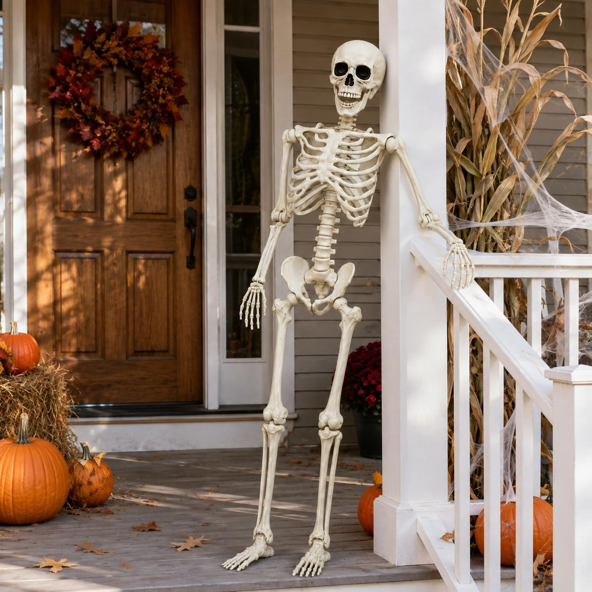 5.4FT Life Size Posable Human Skeleton with Movable Jaw Z73135