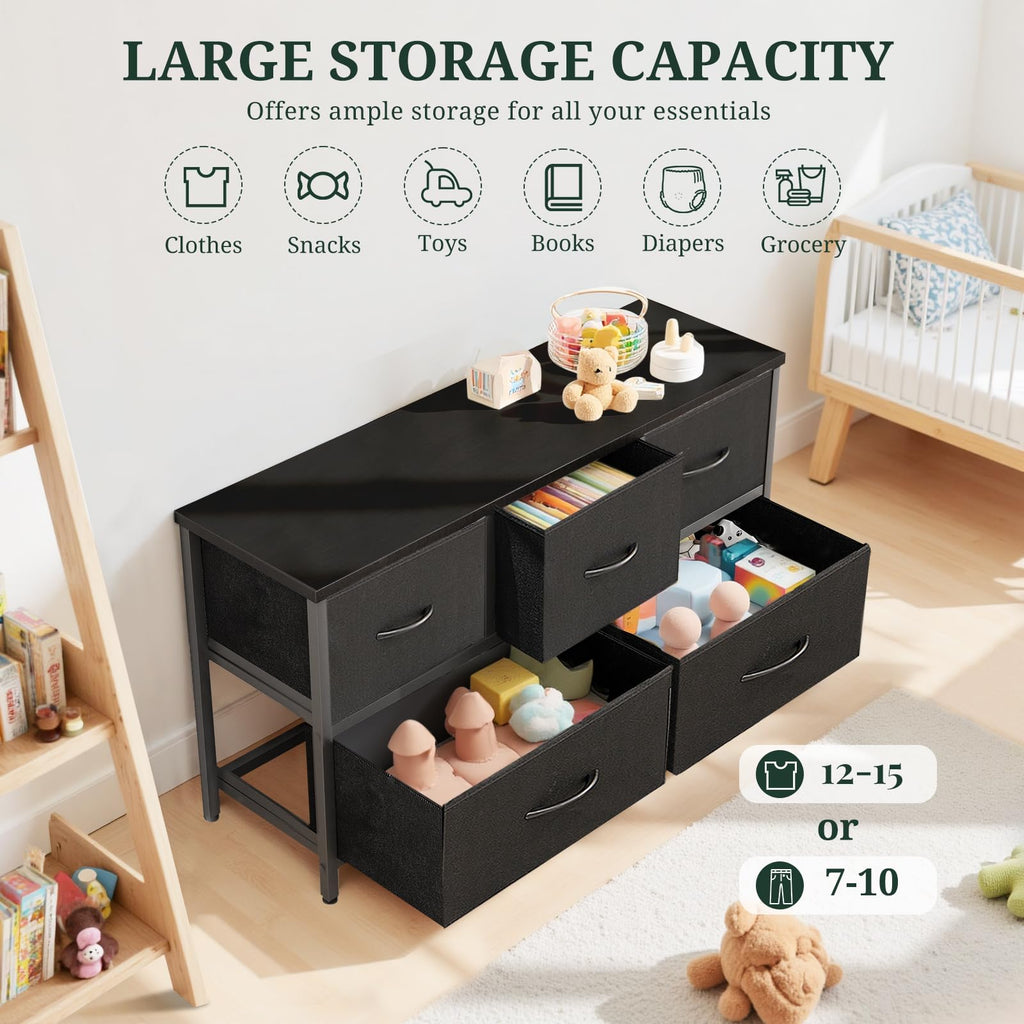 5 Drawer Fabric Dresser X7838