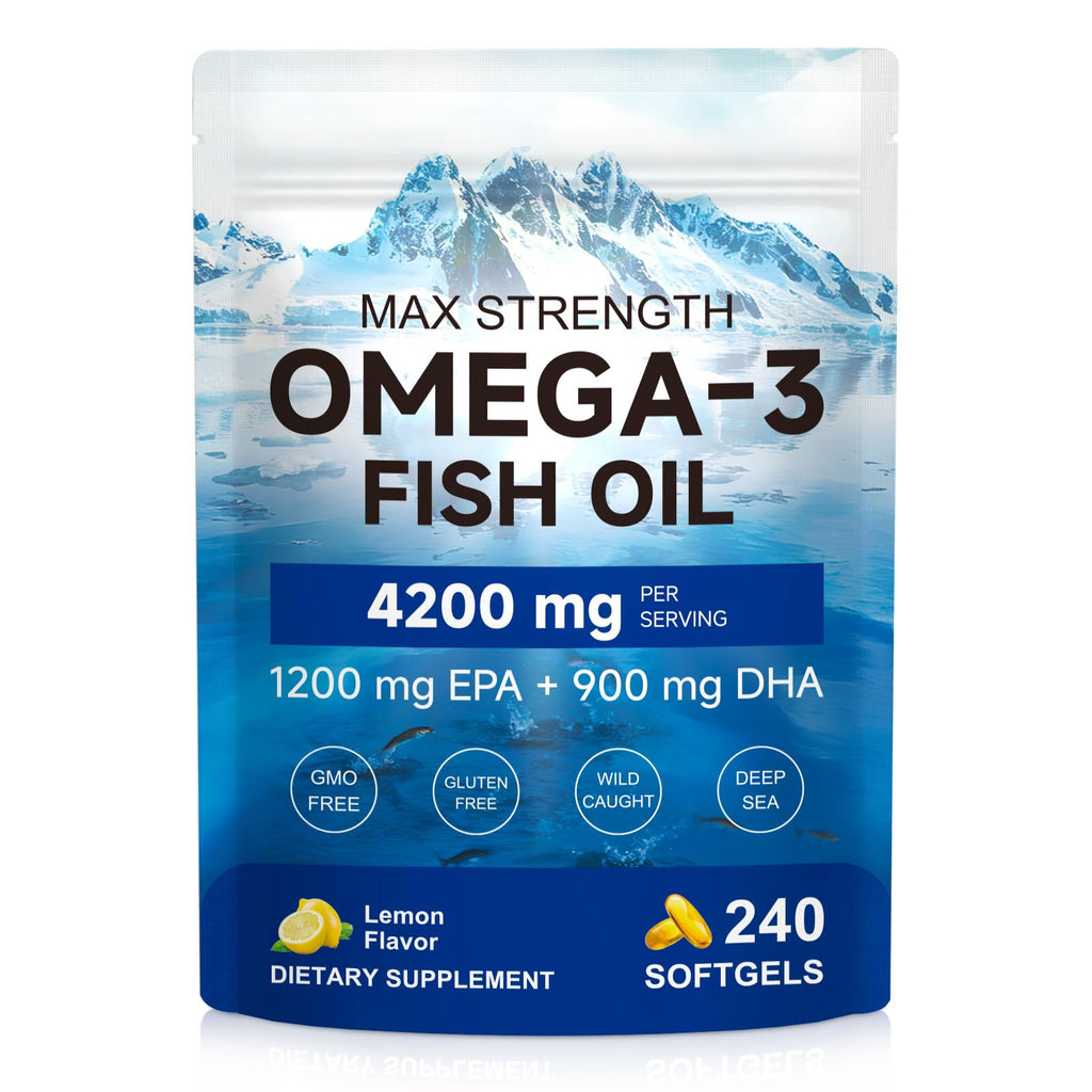 Omega 3 Fish Oil 4200mg 240 Softgels Lemon Flavor W500