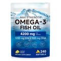 Omega 3 Fish Oil 4200mg 240 Softgels Lemon Flavor W500
