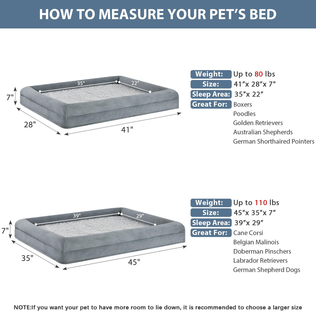 XL Extra Large Orthopedic Dog Bed W909