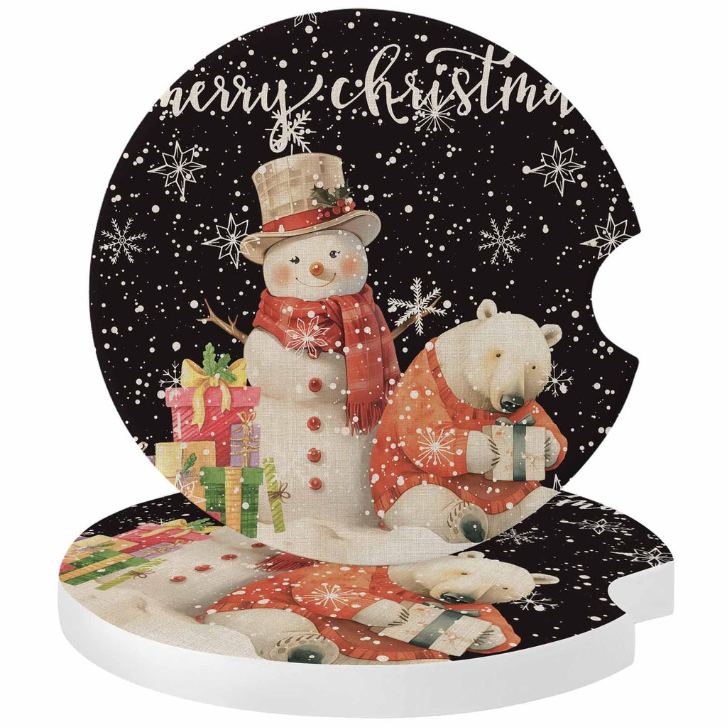 Absorbent Ceramic Stone Car Coasters Set of 2 L818