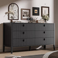 Black 6 Drawer Wood Dresser X10476