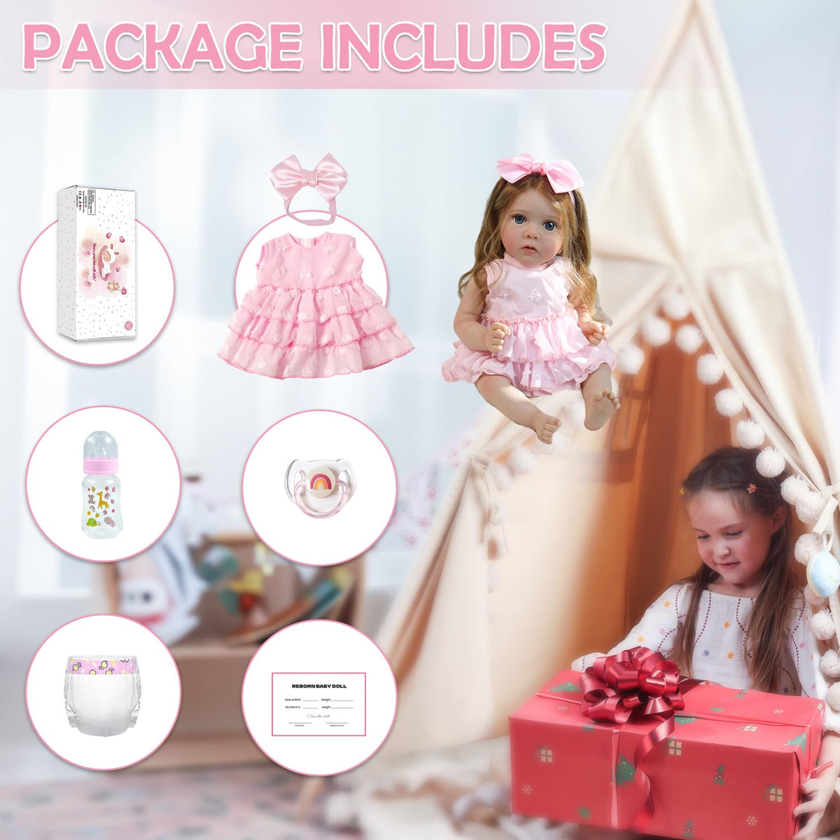 20 Inch Realistic Lifelike Newborn Baby Dolls with Soft Vinyl Body W981