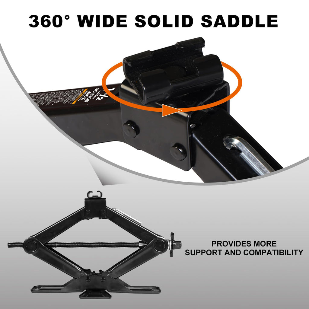 Steel 1.5 Ton Scissor Jack with Ratchet Wrench T940428