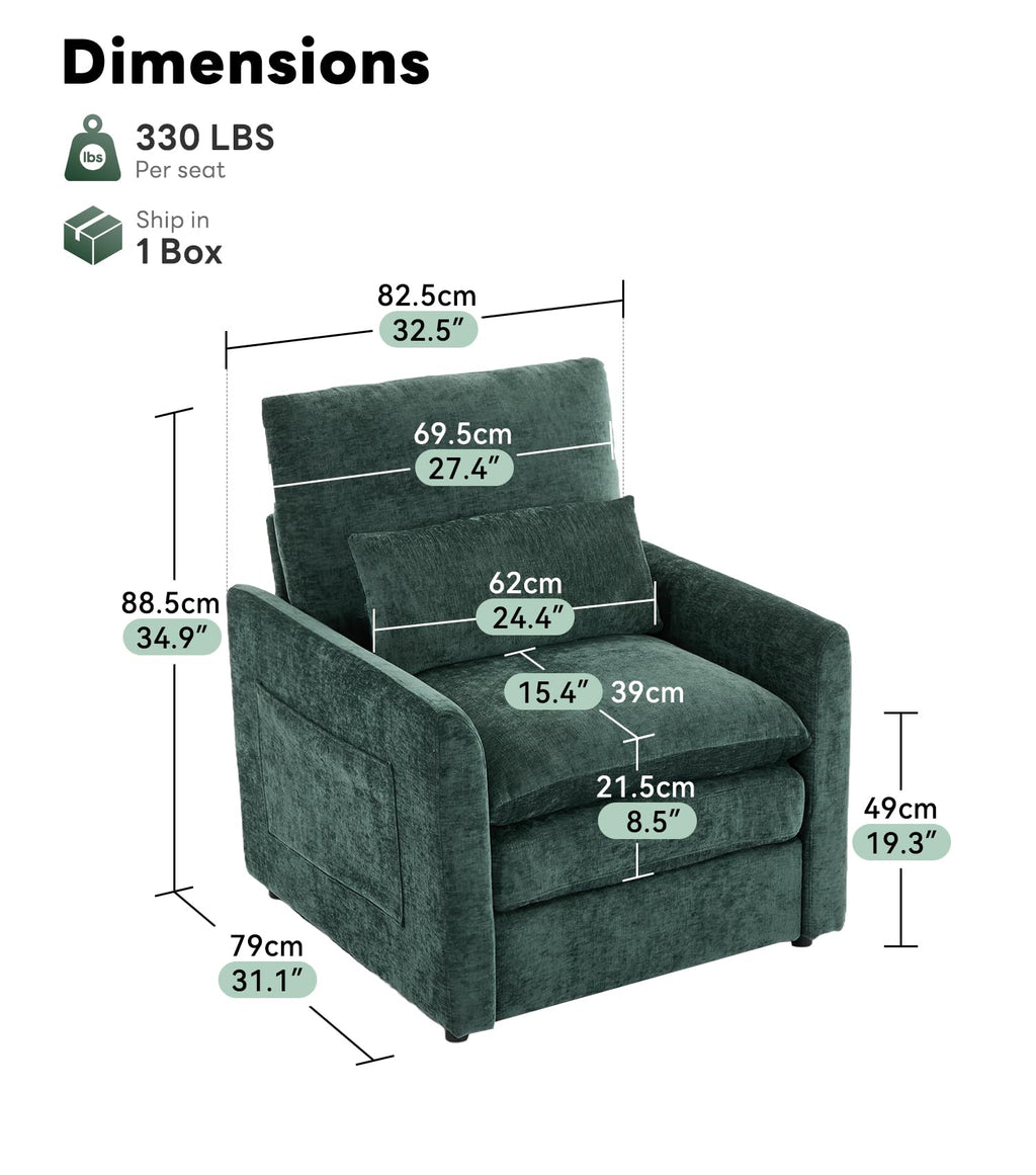 Green 2-Pack Upholstered Accent Chair Set D25923